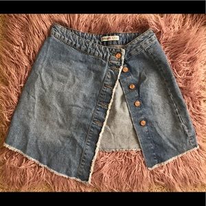 Zara Basic Asymmetrical Denim Skirt